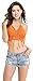 Women's Fringed Bikini Top Tassel Top Cami Tank Bralette, Orange