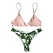 RUUHEE Women's Push up Bikini Beach Swimsuit Low Waist Beachwear (Pink Medium)