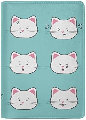 Kawaii Cats Leather Passport Holder Cover Case Travel Wallet for Women