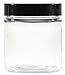 Clear 4 oz Plastic Jars with Black Lids (6 pk) with Balm Jar - PET Round Refillable Containers