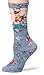 Ozone Women's Socks - Mona Linen Wildflower Patterned Crew Socks, Cotton-Nylon Blend Sock, Women's Sock Size 9-11 (as1, alpha, one_size, regular, regular, Sky)