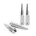 DYNOFIT 14 mm x 1.5 Wheel Spike Lug Nuts, 24 x Chrome M14x1.5 Lug Nut, Cone/Conical Bulge Seat, DYNOFIT Silver Closed End Nuts with 1 Socket Key for Chevy Silverado Aftermarket Wheel