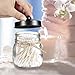 SheeChung Small Mason Jar, Glass Qtip Holder, Apothecary Jars with Lids, Bathroom Organizers and Storage, Bathroom Canister for Q-tips, Cottons, Floss, Balls, Cotton Swabs, Farmhouse Decor-Black