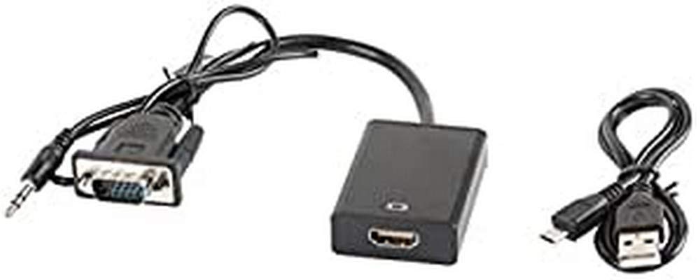 lanberg Ad 0021 "VGA (15-Pin) Socket to Jack Plug (3-Pole) and 1.4 USB A 2.0 Female Adapter (HDMI A M/M Cable Black