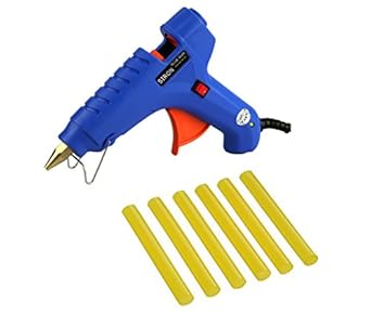 I-Will Siron Original White 60W 60 Watt Hot Melt Copper Nozzle Glue Gun (On Off Switch & Indicator) With 6 Yellow Glue Sticks For DIY & Craft Work