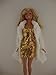 Stunning Short White Fur Coat and Gold Sequined Mini Dress Made to Fit Barbie Doll