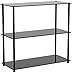 Convenience Concepts Designs2Go Midnight Classic 3-Shelf Glass Bookcase, Black Glass