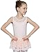 MdnMd Girls' Tank Leotard with Attached Lace Skirt