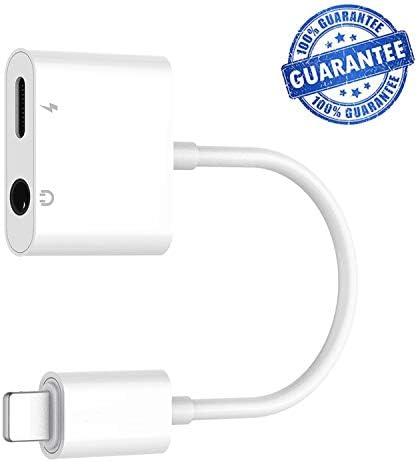 Headphone Adapter for iPhone Adapter for iPhone 7 Adapter Accessories for iPhone Dongle for iPhone X/XS/XR/8 Dual Ports Splitter Audio Jack to 3.5mm Earphone【Audio +Charge】 for iPhone Cable iOS13