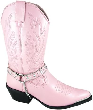 Smoky Mountain Women's Charlotte Harness Cowgirl Boot Pointed Toe Pink 7 M US