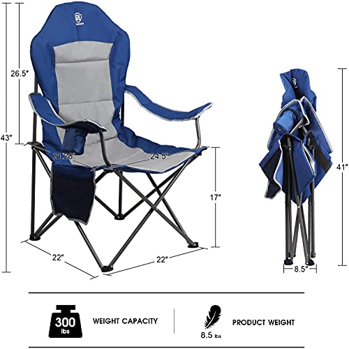 Ever Advanced High Back Folding Camping Chair for Outside, Padded