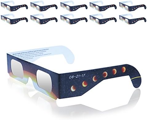 Eclipse Glasses, ZonTech[10 Pack] Solar Eclipse Glasses Safety Solar Eclipse Viewing Glasses CE and ISO Certified Eclipse Glasses for Adults &amp; Teenagers
