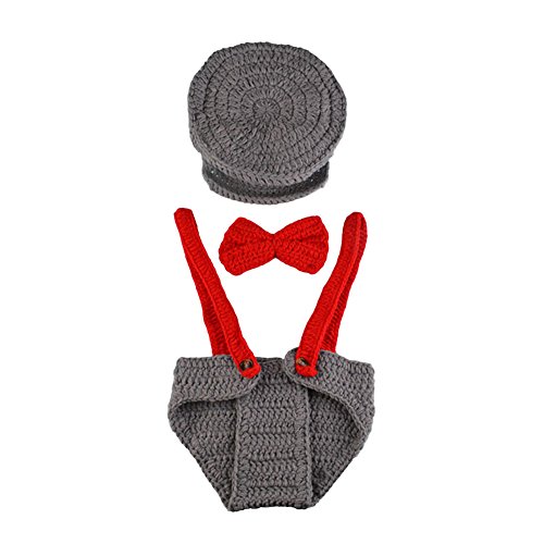 Newborn Baby Aviator Photography Set Handmade Crochet Knitted Outfit Props