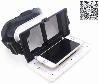 3D VR Virtual Reality Glasses Headset VRTOTO with Adjustable Elastic Belt for 4.5 to 5.5 inch Smartphones for 3D Movies and Games(White)