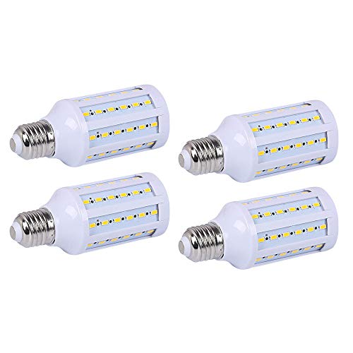 15W E27 LED Corn Light Bulbs(4 Pack)- 60 LEDs 5730 SMD 1200lm Warm White 3000K LED Corn COB Lamp 100W Equivalent 360 Degree Beam Angle for Garage Factory Warehouse Barn Backyard,85V-265V