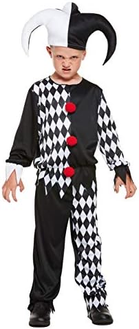 fashioncrazexx Child Sinister Jester Evil Clown Costume Halloween Boys Horror Fancy Dress World Book Day Outfit