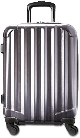 Genius Pack 21" Aerial Hardside Carry On Luggage Spinner - Smart, Organized, Lightweight Suitcase (Brushed Chrome)