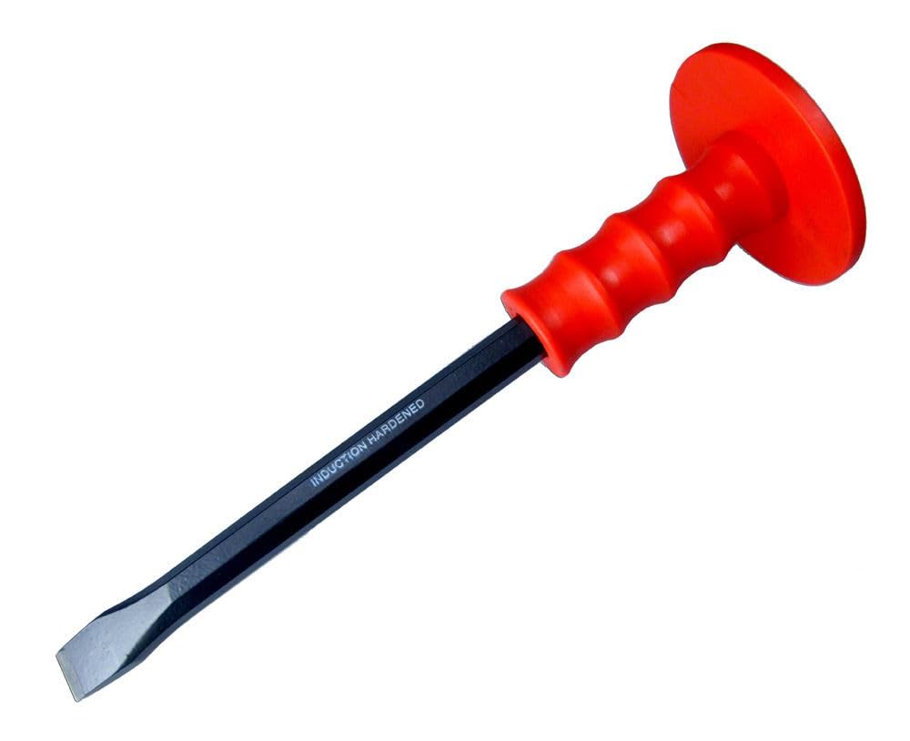 Blue Spot Tools 25098 12 x 5/8-Inch Heavy Duty Mason Chisel with Guard - Red