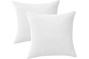 MR.YE Mr. Ye Throw Pillow Inserts Cushion Inserts 18x18 Inches Down Alternative Decorative Pillow Inserts Fluffy Square Form Sham Stuffer for Sofa, Bed and Couch, Set of 2, White
