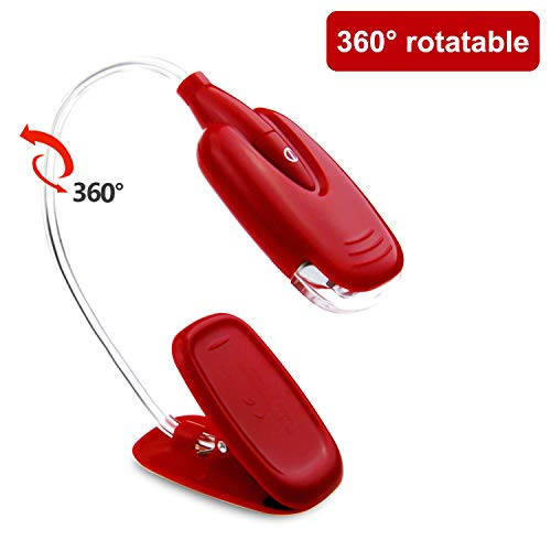 HONWELL Book Light Clip on Reading Light 3 Pack Portable LED Light with 360° Flexible and 2 Brightness Book Light for Reader Kids