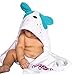 Baby Hooded Bath Towel – Cute Puppy Dog Animal Design – 100% Cotton Material (Blue)