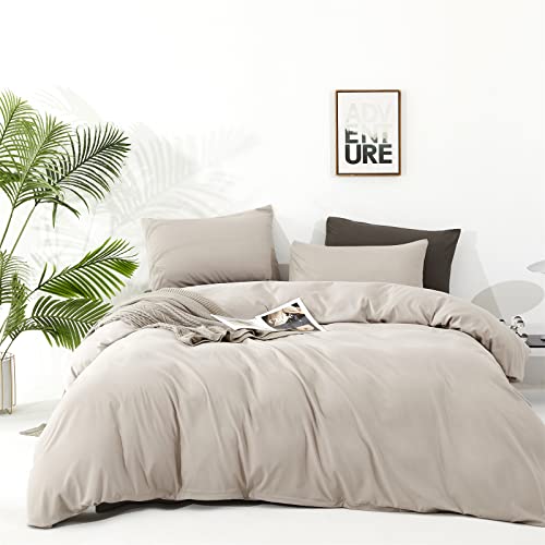 Forxiexie Beige Khaki Comforter Set Full Size Creamy Brown Bedding Soft at Amazon