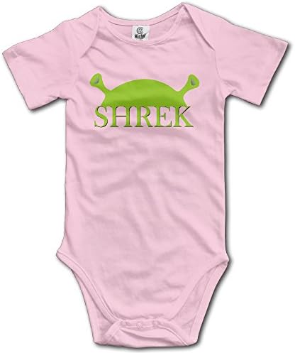 Duola Infants Boy's & Girl's Green Sherk Head Logo Short Sleeve Bodysuit Outfits For 6-24 Months Pink 24 Months