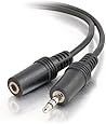 C2G / Cables To Go 40408 3.5 mm M/F Stereo Audio Extension Cable Black, 12 feet/3.65 Meters