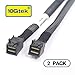 10Gtek Internal Mini SAS HD SFF-8643 Cable, With Sideband, 0.5-Meter(1.6ft), Foldable, Flexible, 2 Pack primary