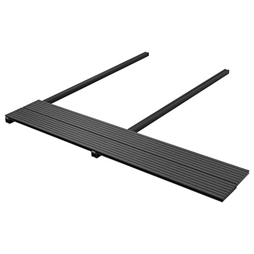 honglianghongshang Baumaterialien Fußböden & Teppichböden WPC Massive Terrassendielen mit Zubehör 10 m² 2,2 m Schwarz – Bild 5
