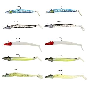 10pcs Leurres De Pêche Appâts Souples Avec Boîte De Rangement Naufrage De Natation En Plastique 10cm