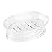 iDesign Franklin Bar Soap Dish for Bathroom Vanities, Kitchen Sink - Clear,45120