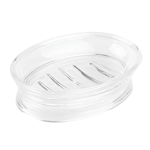 iDesign Franklin Bar Soap Dish for Bathroom Vanities, Kitchen Sink - Clear