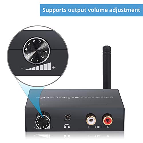 CAMWAY 192kHz Digital to Analog Audio Converter with Bluetooth 5.0