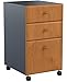 Bush Business Furniture WC57453PSU Series A 3 Drawer Mobile File Cabinet, Natural Cherry/Slate