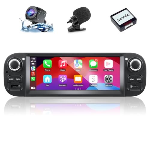 Ankeway 6.86 Inch Car Radio for Fiat Panda 319 (2013-2020) with Android Auto and Wireless Carplay, Car Radio Bluetooth Android Stereo with Reversing Camera/Mic/Canbus/WiFi/USB/App Store 2G+32G