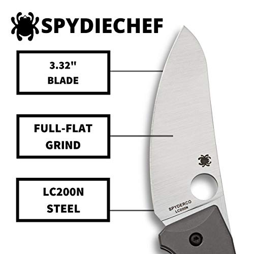 Spyderco Spydiechef Premium Chef Knife with 3.32" LC200N UltraCorrosionResistant Steel Blade