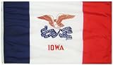 Annin Flagmakers Model 141760 Iowa State Flag 3x5 ft. Nylon SolarGuard Nyl-Glo 100% Made in USA to Official State Design Specifications.
