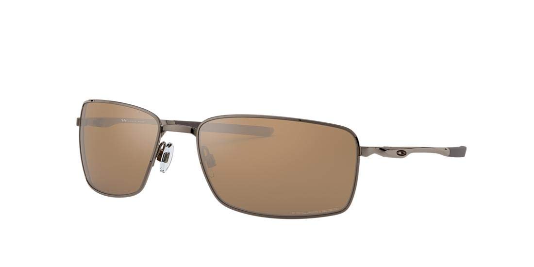 Photo 1 of Oakley Men's OO4075 Square Wire Rectangular Sunglasses, Gunmetal/Tungsten Iridium Polarized, 60 mm