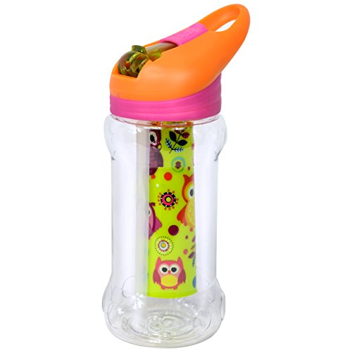 Cool Gear Paloma Printed Owl Kids Water Bottle, 16 oz, Green