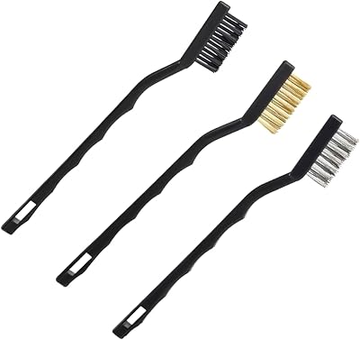 Lmyzcbzl Mini Wire Brush Set 3 Pcs Stainless Brass Nylon Bristles