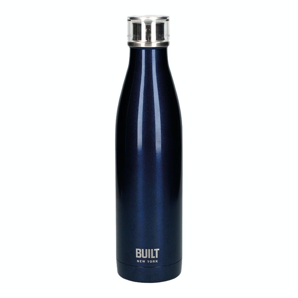 Built Perfect Seal Leakproof Large Water Bottle/Thermal Flask Stainless Steel, 740 ml, Midnight Blue