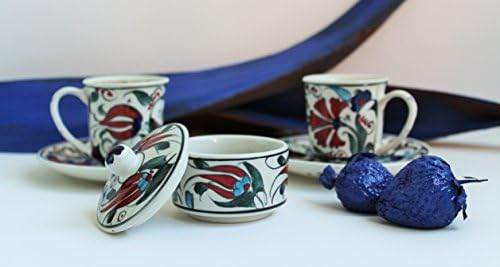 Handmade Handpainted Fine Ceramic Ottoman Turkish Coffee / Espresso Set 1 Candy Dish