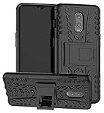 OnePlus 6T Case SunRemex Durable Armor Full Body Protective Resilient Shock Absorption Kickstand Design OnePlus 6T Phone (Black)