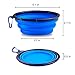 Collapsible Dog Bowl, 2 Pack Small Portable Dog Travel Bowl for Hiking Camping, Foldable Expandable Cup Dish Set for Pet Cat Service Dogs, Dog Water Bowl 2 Clips (Blue+Green)