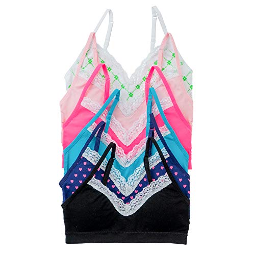 Alyce Intimates Pack of 6 Seamless Girls Bra with Lace Trim & Adjustable Straps Medium | Pricepulse