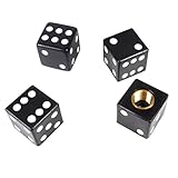 Eternalpower Custom Black Cool Dice Style Wheel Tire Valve Stem Caps Dust Cover 4Pcs