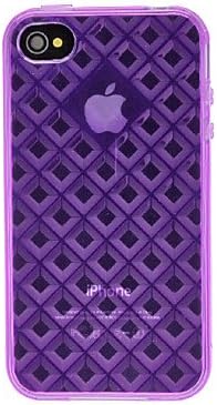 DEVIA Solid Color 3D Diamond Pattern TPU Soft Case for iPhone 4/4S (Optional Colors) , Red