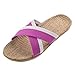 Urban CoCo Unisex Cross Braid Cozy Linen Indoor House Slippers