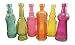 3Cats Decorative Colored Vintage Glass Bottles, 6.5 Inches Tall, Set of 6, Bottle Tree, Yard Decor, or Flower Bud Vases